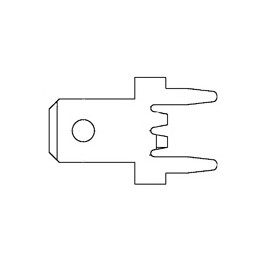 Cosse faston droite pour PCB ref. 1217124-1 TE Connectivity