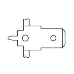 Cosse faston droite pour PCB ref. 1217154-1 TE Connectivity