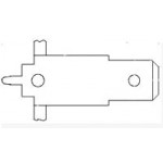 Cosse faston droite pour PCB ref. 1217155-1 TE Connectivity