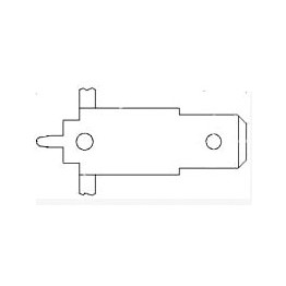 Cosse faston droite pour PCB ref. 1217155-1 TE Connectivity